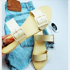 Shoes - La Playa// double buckle yellow sandal Shoes - La Playa// double buckle yellow sandal
